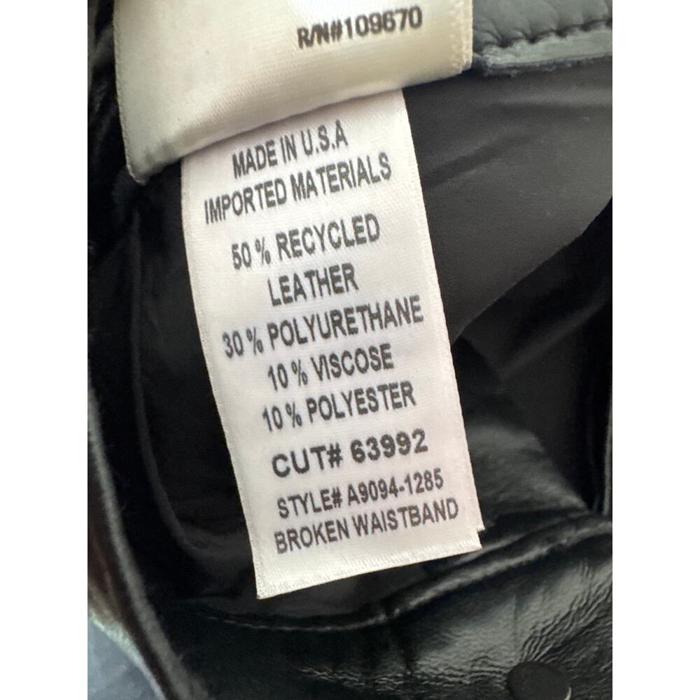 AGOLDE Broken Waistband Recylced Leather Pants Size 29 Black - Picture 9 of 9